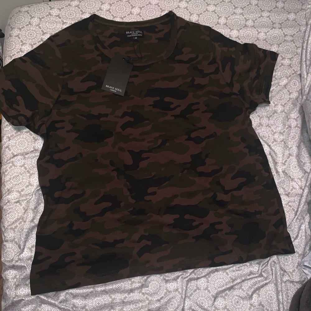 Brand new camo print shirt
